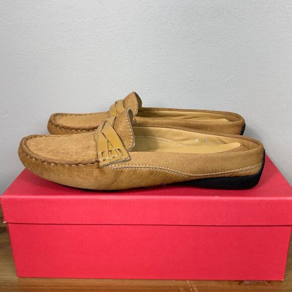 VANELI RADWAN CAMEL GENUINE CALF HAIR LOAFER US 6.5M | eBay New Vaneli Radwan Camel Genuine Calf Hair Loafer Women\'s  Size 7W